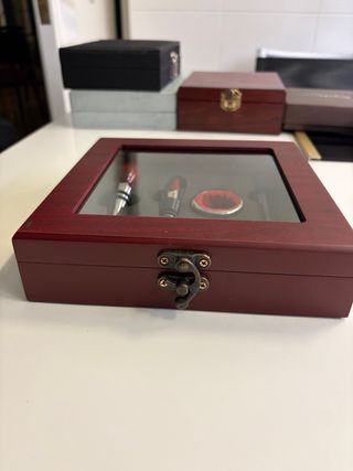 Set accesorios vino madera y metal