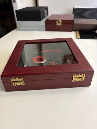 Set accesorios vino madera y metal
