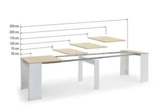Consola mesa extensible roble y blanco