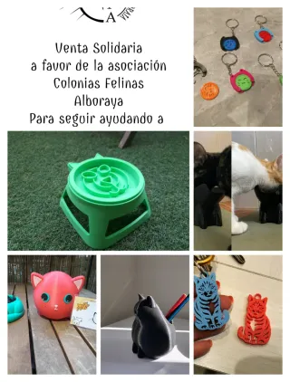 Comederos solidarios gatos. Llaveros , bebederos