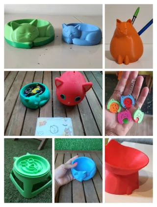 Comederos solidarios gatos. Llaveros , bebederos