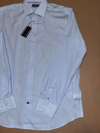 Camisa Tommy Hilfiger Rayas Azul talla 17-43