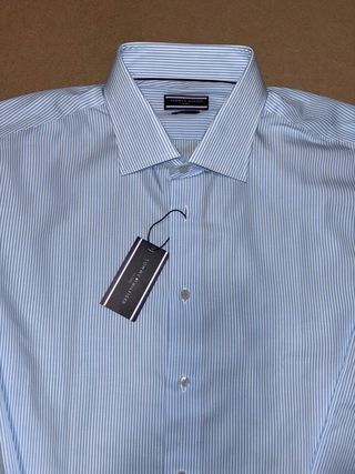 Camisa Tommy Hilfiger Rayas Azul talla 17-43