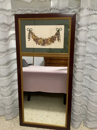 Espejo decorativo madera y dorado