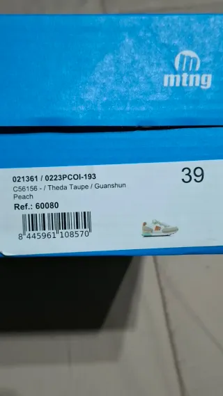 Zapatillas Mustang Mujer Beige y Turquesa