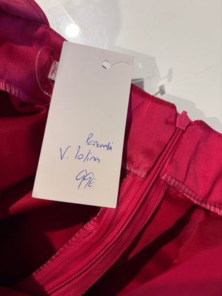 Vestido fiesta rosa, con etiqueta, talla 38.