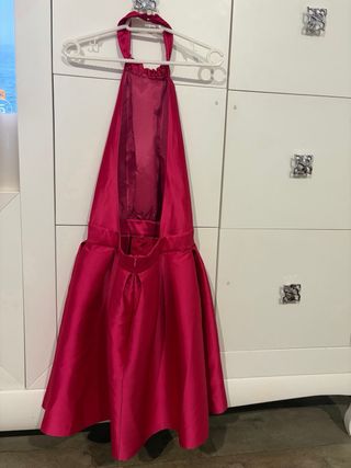 Vestido fiesta rosa, con etiqueta, talla 38.