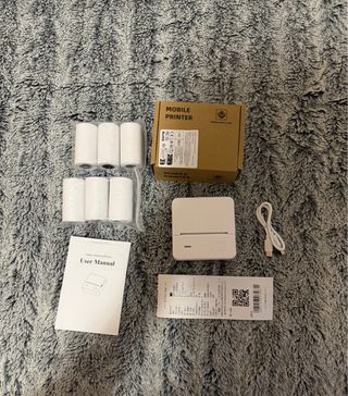 Impresora Portátil Blanca + 6 Rollos