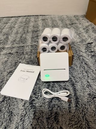 Impresora Portátil Blanca + 6 Rollos