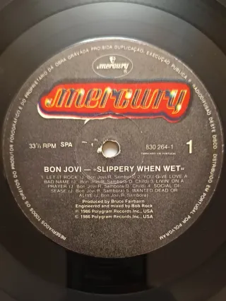 Vinilo Bon Jovi álbum "Slippery When Wet"