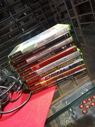 Lote Xbox Clásica + 10 Juegos + 2 Mandos