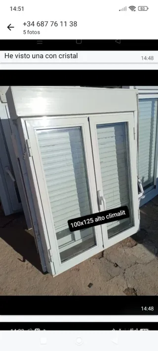 Ventana aluminio 100x125 alto climalit