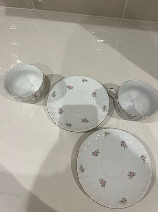 Juego de tazas y platos de porcelana