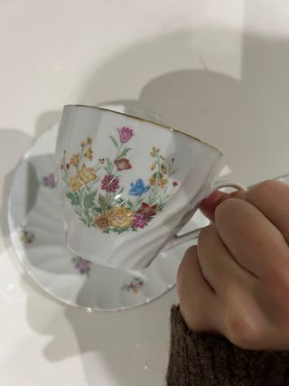 Juego de tazas y platos de porcelana