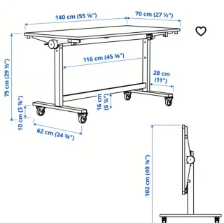 Mesa plegable con ruedas IKEA MITTZON