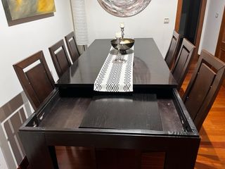 Mesa comedor madera maciza extensible