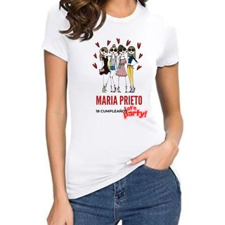 Camiseta algodon para mujer LET'S PARTY CUMPLEAÑOS