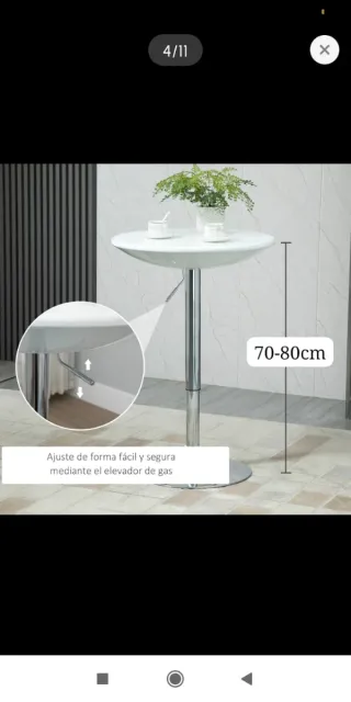 Mesa redonda giratoria regulable