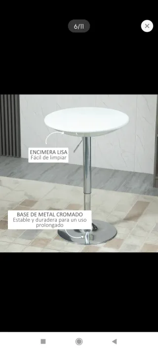 Mesa redonda giratoria regulable