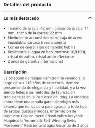 Reloj Suizo, Hamilton. NUEVO