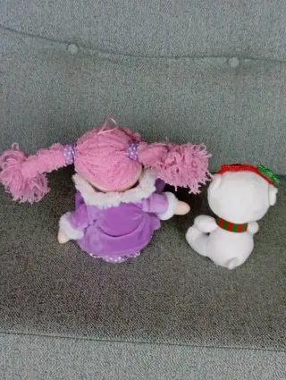 Muñeca peluche rosa y morada