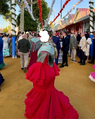 Vestido Flamenca Rojo Hecho a Mano