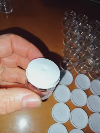 20 Mini barattolini vetro Transparente con coperch