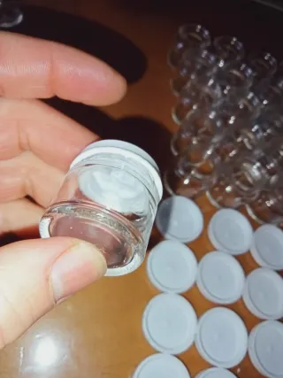 20 Mini barattolini vetro Transparente con coperch