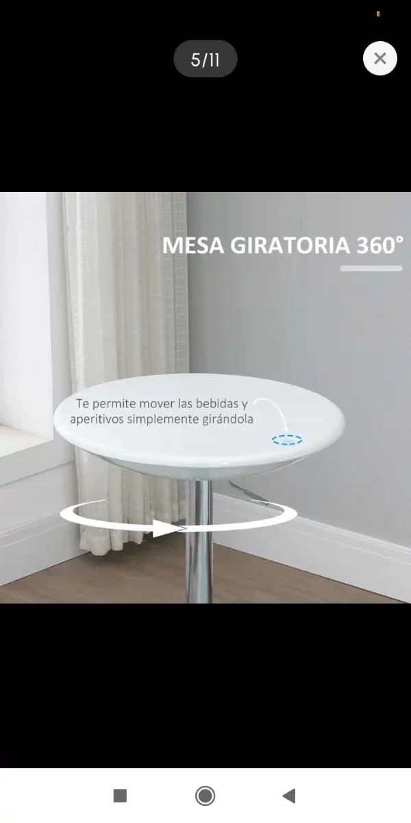 Mesa alta cocina elevable redonda