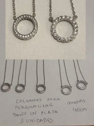 Joyas en baño de plata con opcion de personalizar