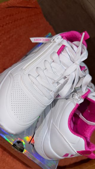 Deportivas Skechers Niña Blancas y Rosas Nuevas