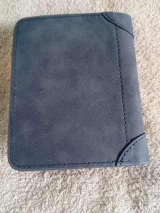 Billetera de hombre azul/gris