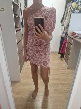 Vestido Zara rosa estampado