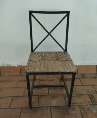 Mesa ikea de forja con 6 sillas