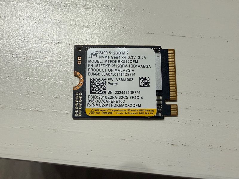 Disco duro SSD 2230  512GB  Steam deck  Rog ally