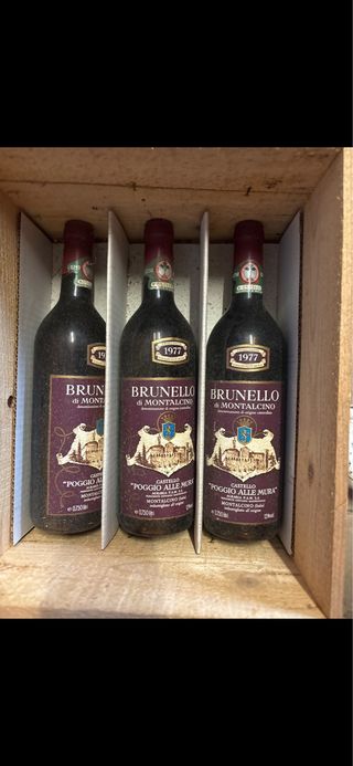 box vino 3 Bottiglie Brunello di Montalcino 1977