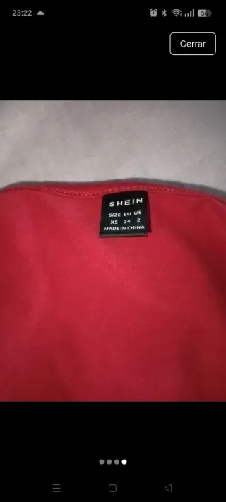 Top SHEIN rojo fruncido