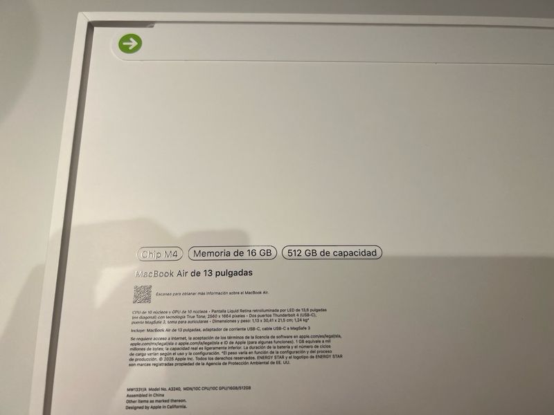 MacBook Air M4 13 16GB 512GB Precintado afbeelding 3