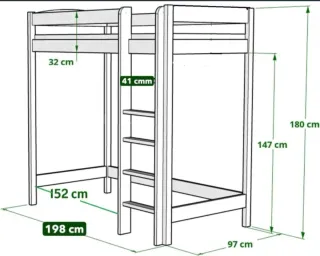 Cama alta infantil blanca