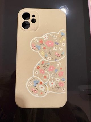 Funda iPhone 11 floral oso