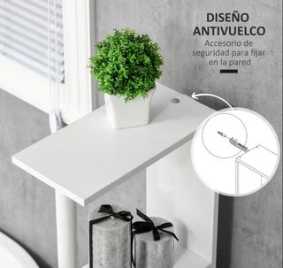 Mueble alto de baño gris y blanco