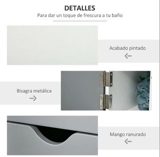 Mueble alto de baño gris y blanco