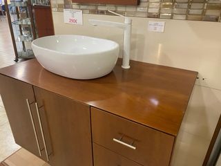 Mueble de baño madera 90 y cerámica