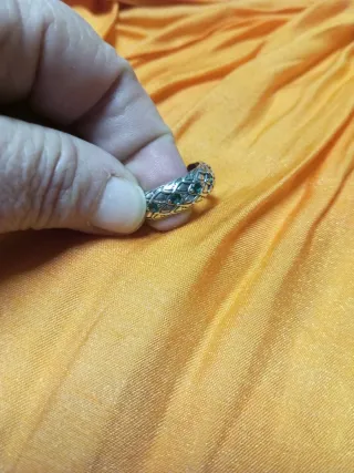 Anillo Plata con Piedras Verdes