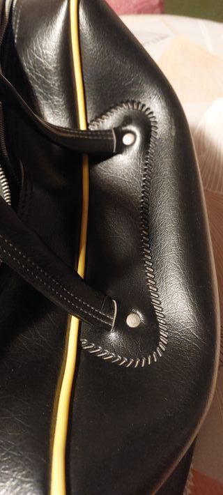 Bolsa Adidas Vintage Retro 70s Negra Dorada