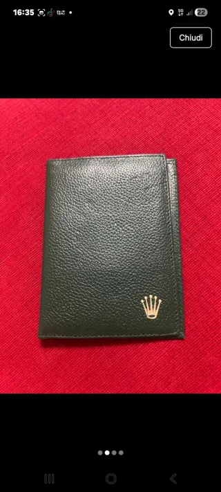 Portadocumenti Rolex Pelle Verde