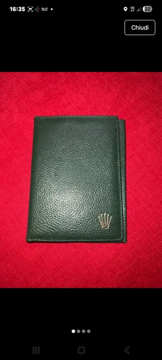 Portadocumenti Rolex Pelle Verde