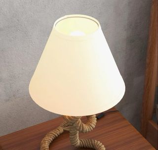 Lámpara de mesa con base de cuerda