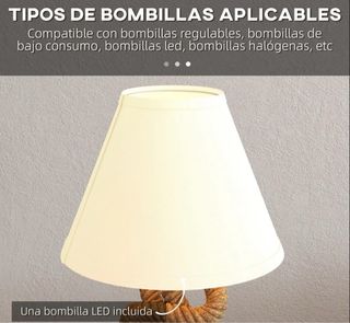 Lámpara de mesa con base de cuerda