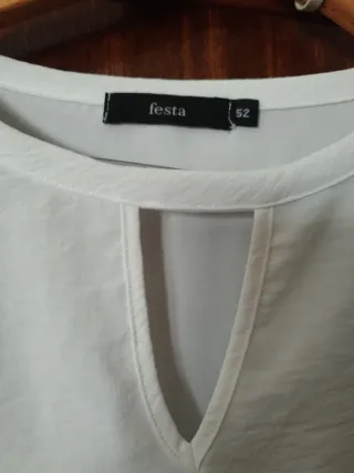 Blusa Festa blanca manga corta talla 52